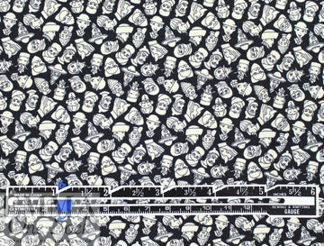 Massim0 'iconic figures' Italian cotton stretch shirting 2 yd