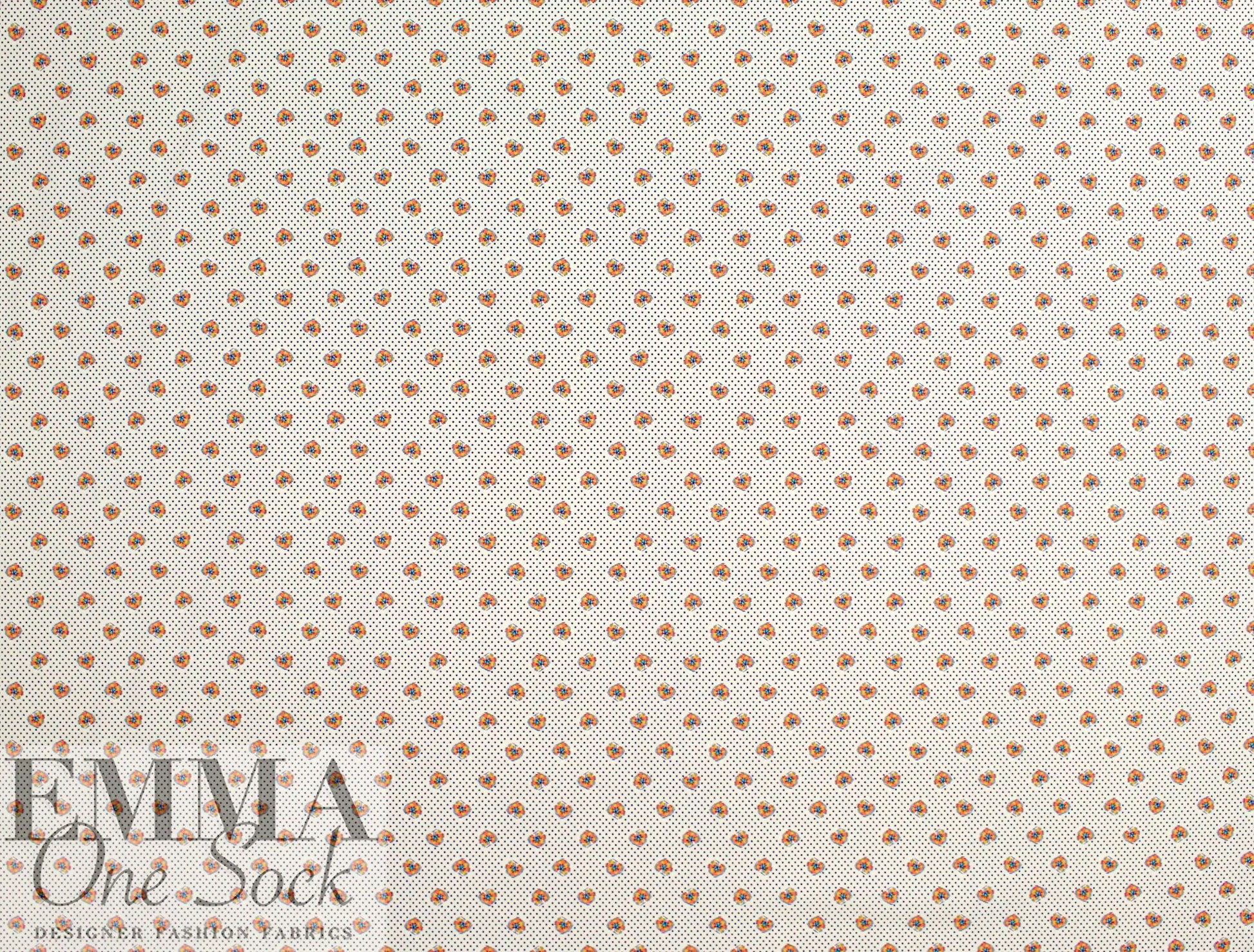 Italian designer stylized floral dot cotton shirting 1.75 yds