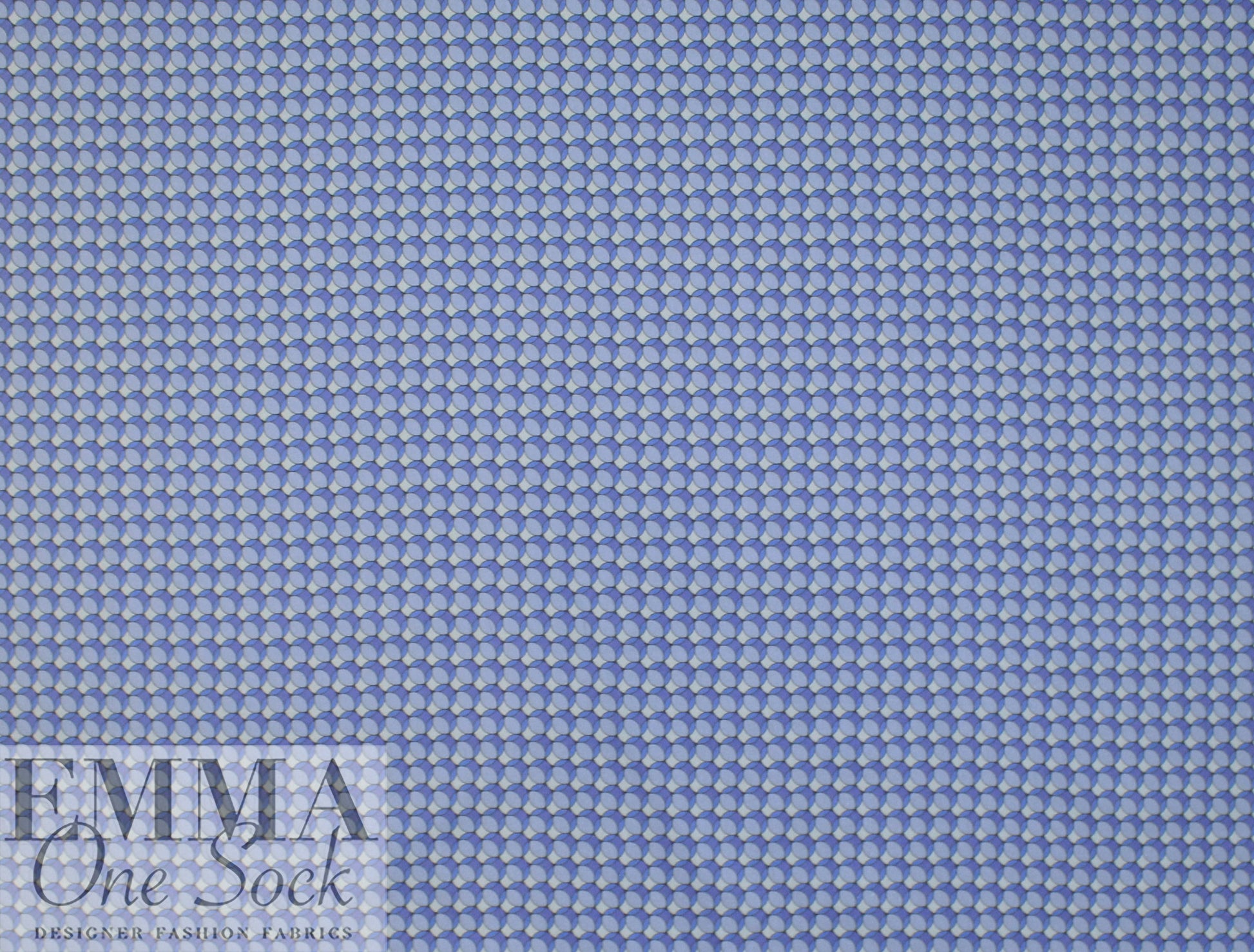 Pau1 Smith circular graphic blues cotton shirting 1.875 yd