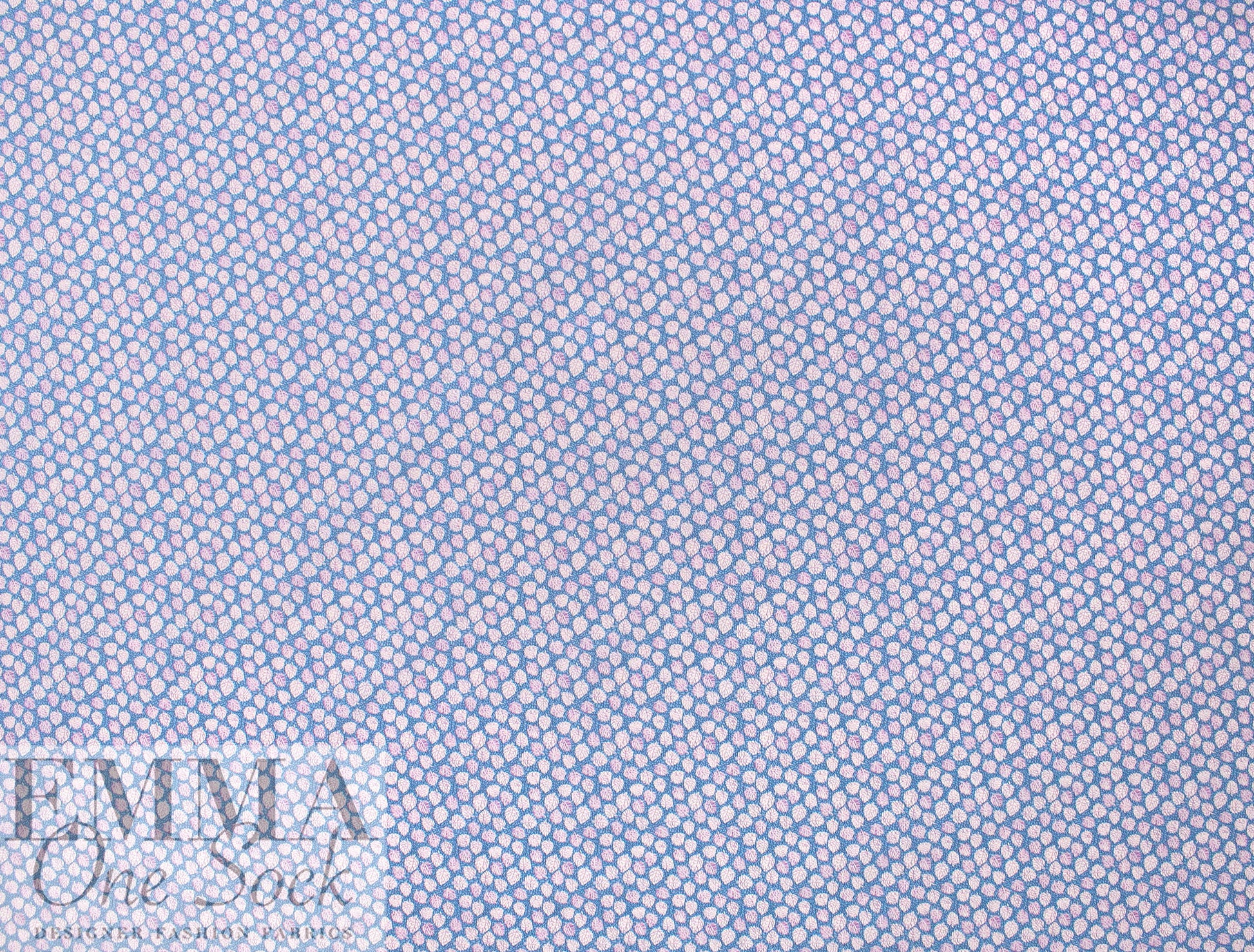 Pau1 Smith tiny leaves cotton shirting - lavender/denim 1.5 yd