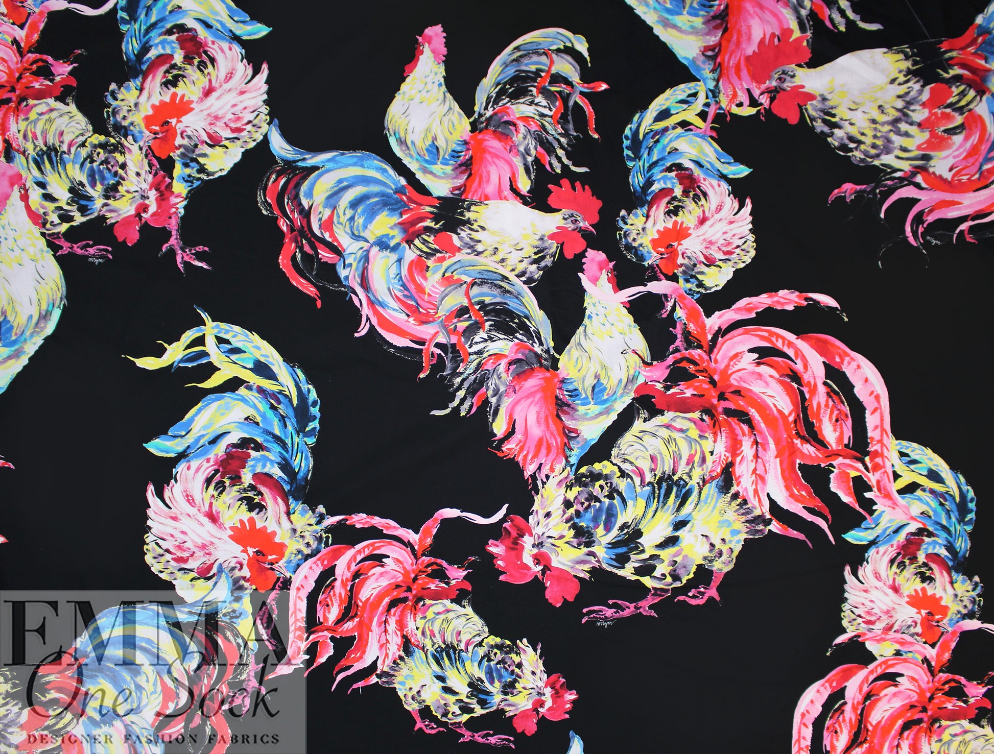 MSGM cotton shirt/dress weight woven - provincial rooster 1.75 yd