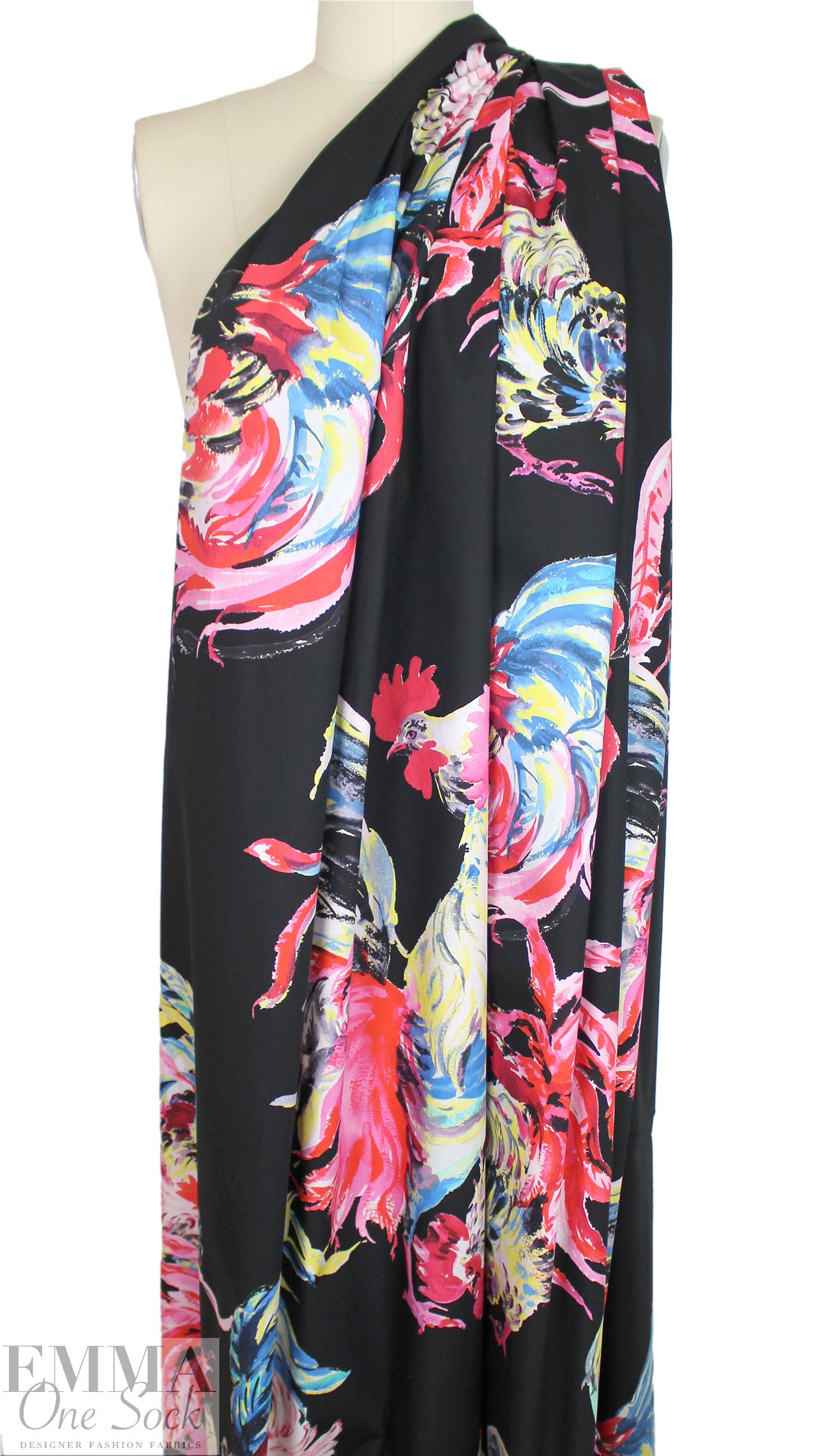 MSGM cotton shirt/dress weight woven - provincial rooster 1.625 yd