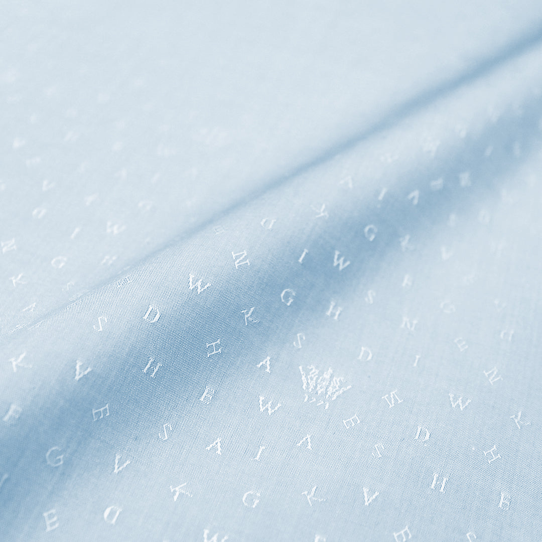 Italian logo and lettering cotton jacquard shirting 1 yard