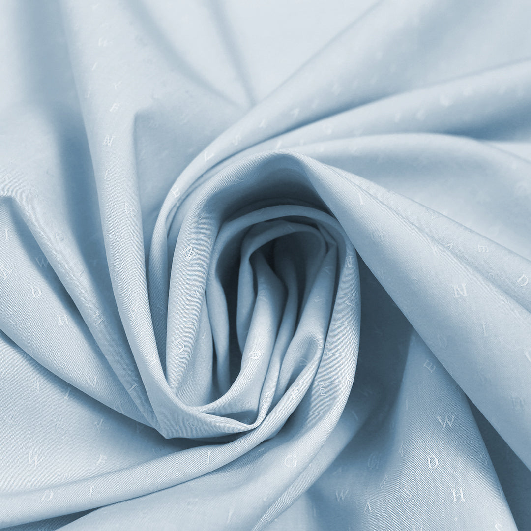 Italian logo and lettering cotton jacquard shirting 1 yard