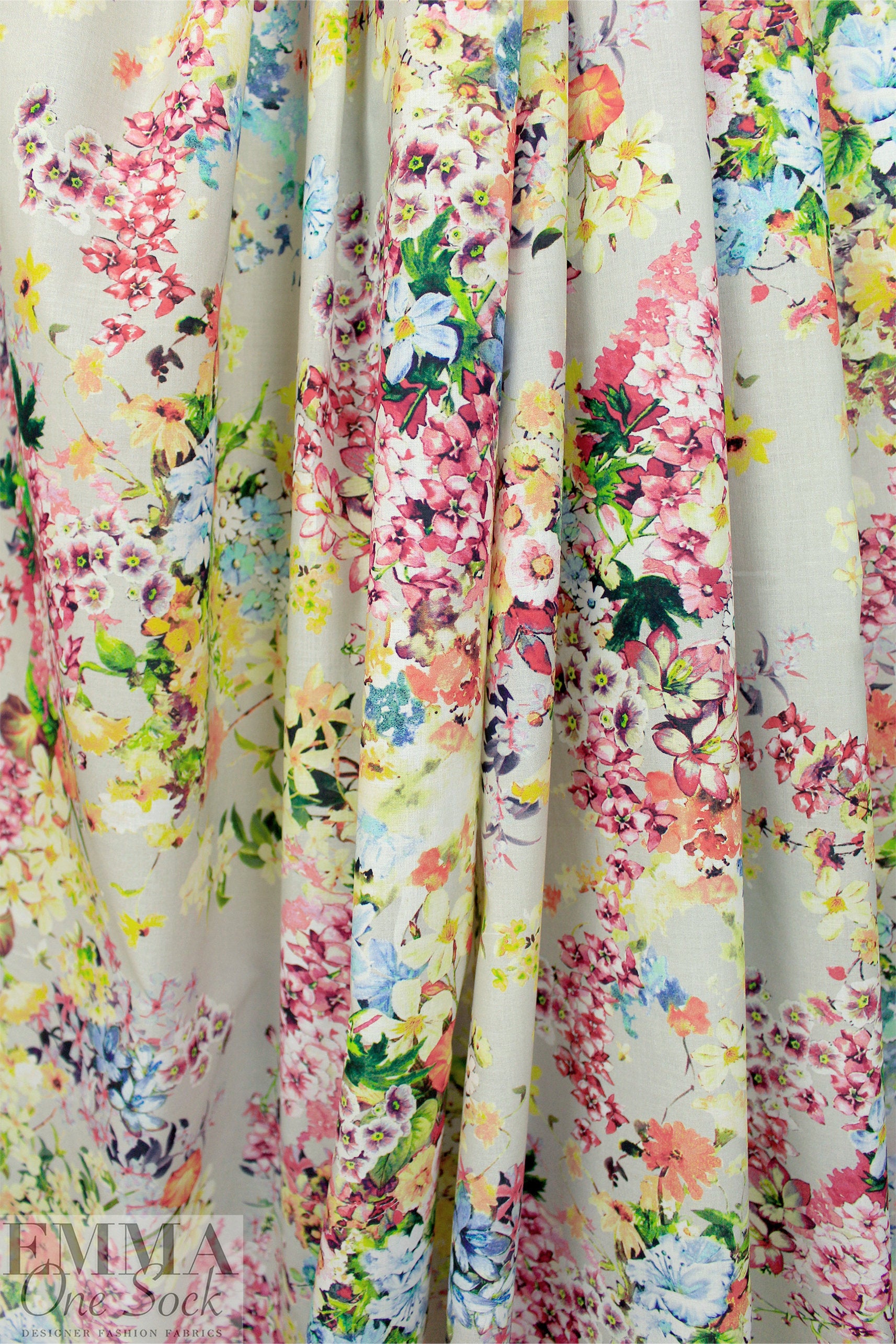Italian 'vintage bouquets' cotton shirting 1.375 yds