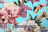 Italian 'peony bouquets' cotton stretch woven .5 yds