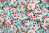 Italian 'peony bouquets' cotton stretch woven .5 yds