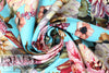 Italian 'peony bouquets' cotton stretch woven .5 yds