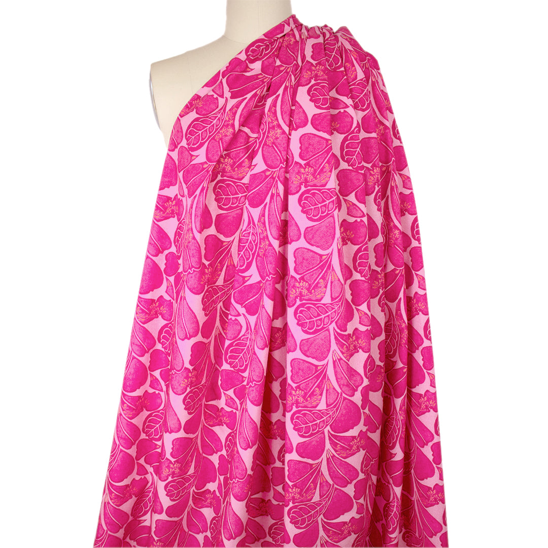 Italian 'pink petals' cotton shirting .75 yds
