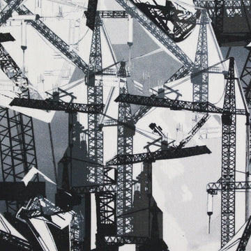 Leggiun0 'city cranes' cotton shirting 1.5 yds
