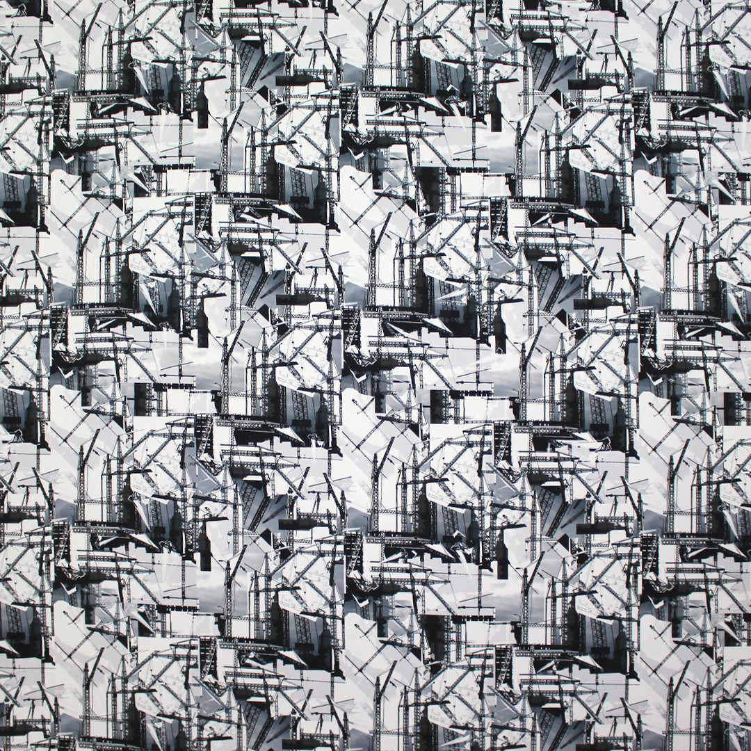 Leggiun0 'city cranes' cotton shirting 1.5 yds