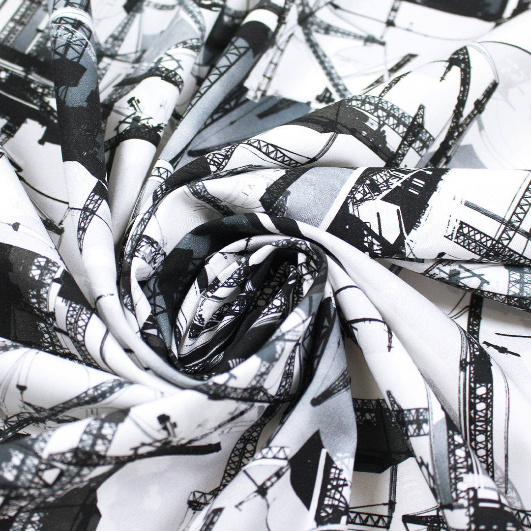 Leggiun0 'city cranes' cotton shirting 1.5 yds