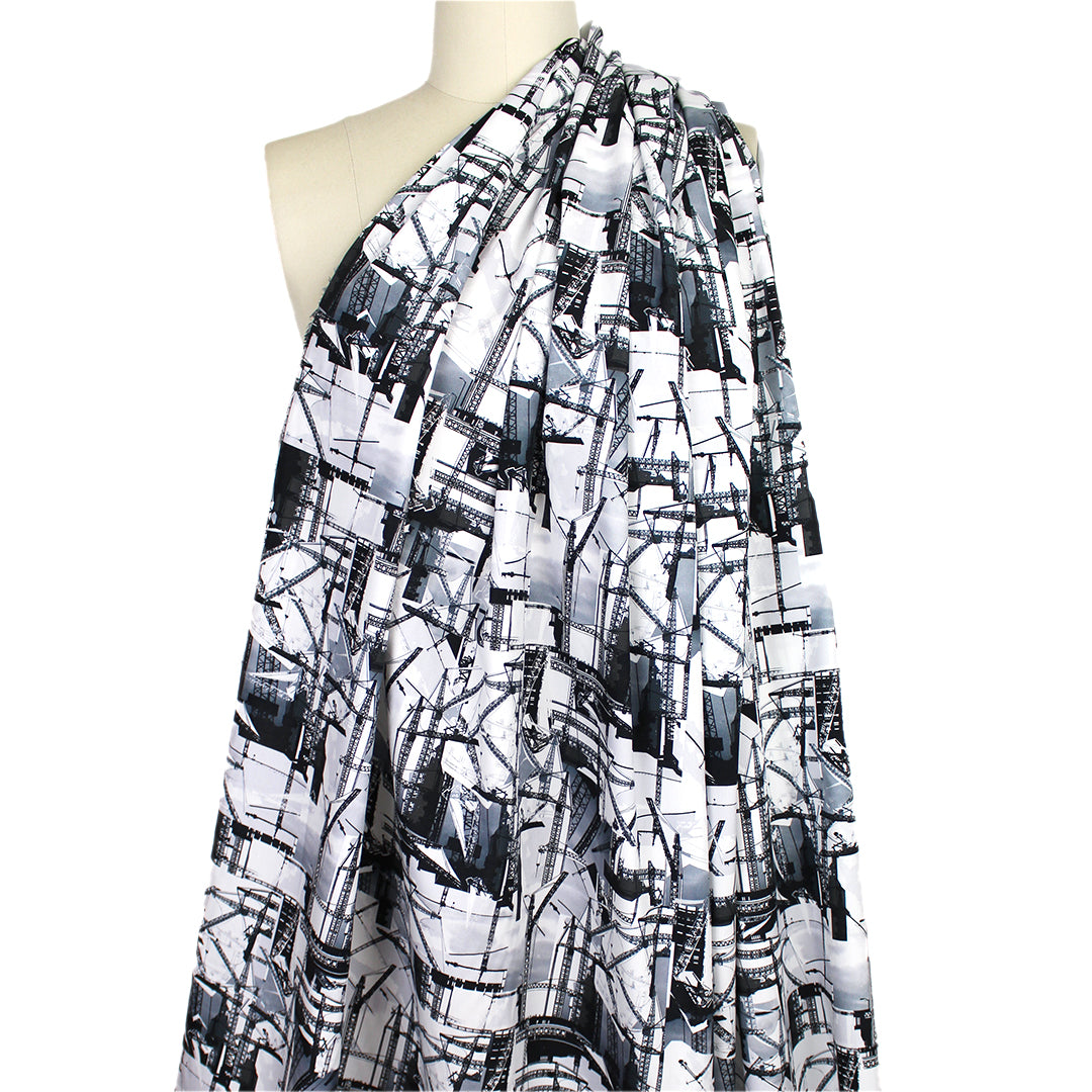 Leggiun0 'city cranes' cotton shirting 1.5 yds