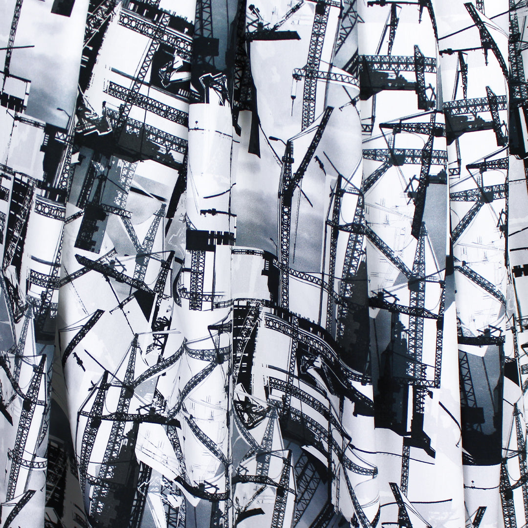Leggiun0 'city cranes' cotton shirting 1.5 yds