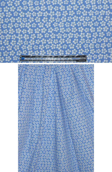 little flowers cotton/lycra shirting - peri-blue 1.25 yds