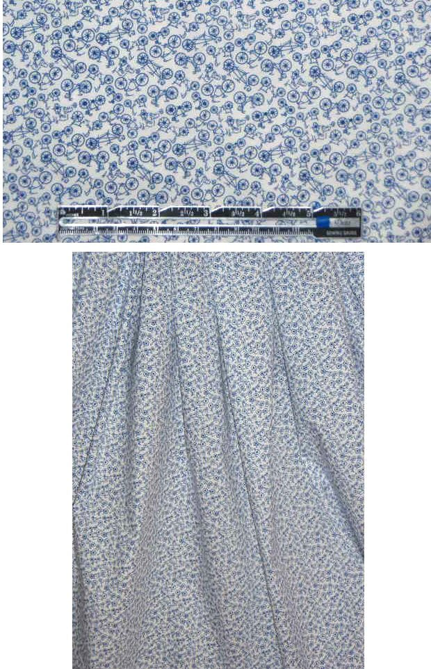 'bike trip' graphic cotton/lycra shirting 1.75 yd