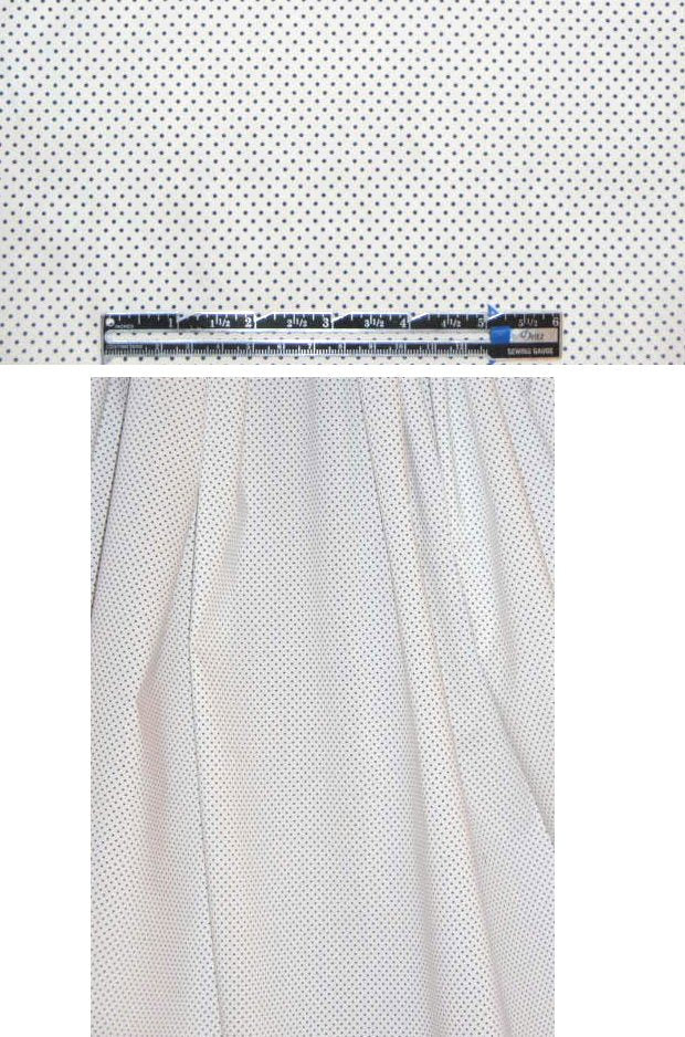 dark navy on white little dot cotton/lycra shirting 2 yd