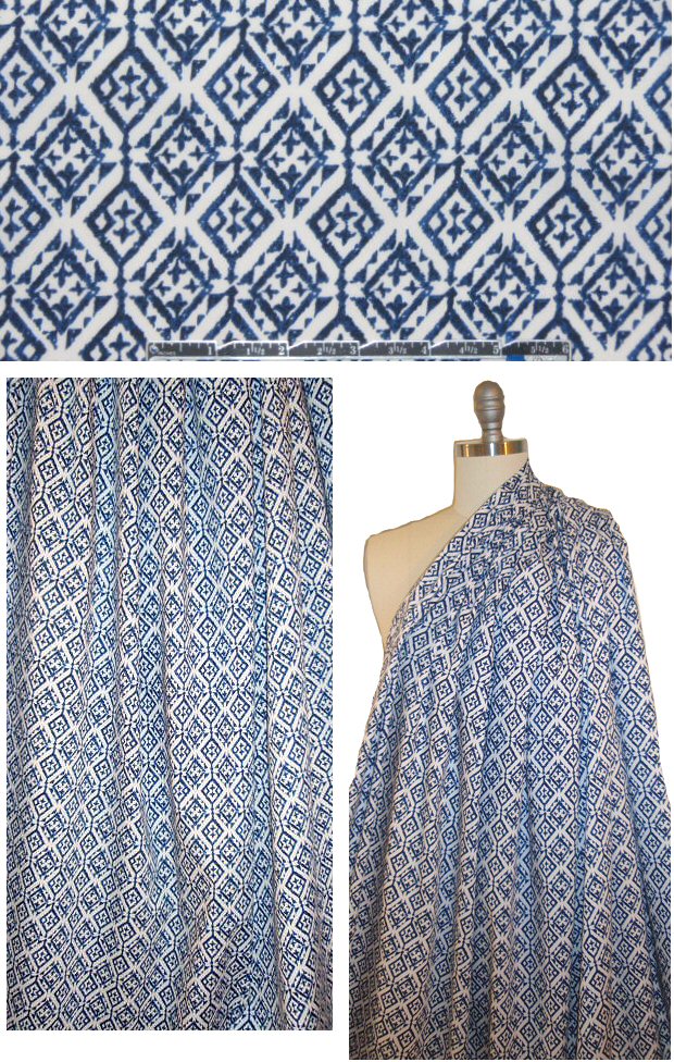 'stamp print' graphic cotton/lycra shirting