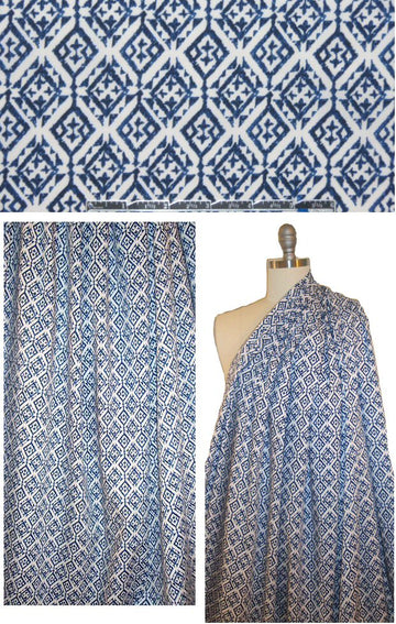 'stamp print' graphic cotton/lycra shirting 1.66 yds