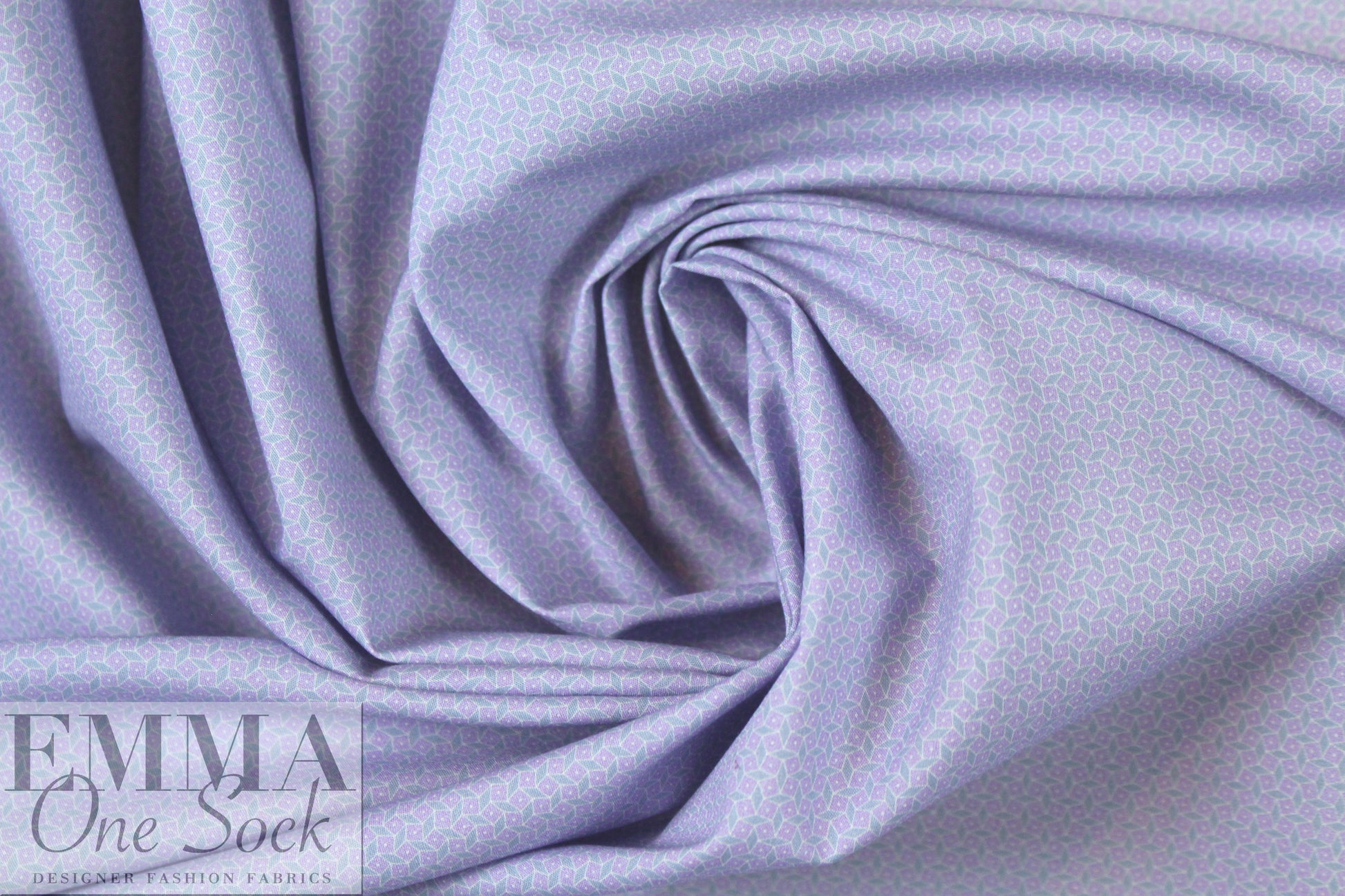 Italian tessilation cotton shirting - lavender/chambray 2.25 yd