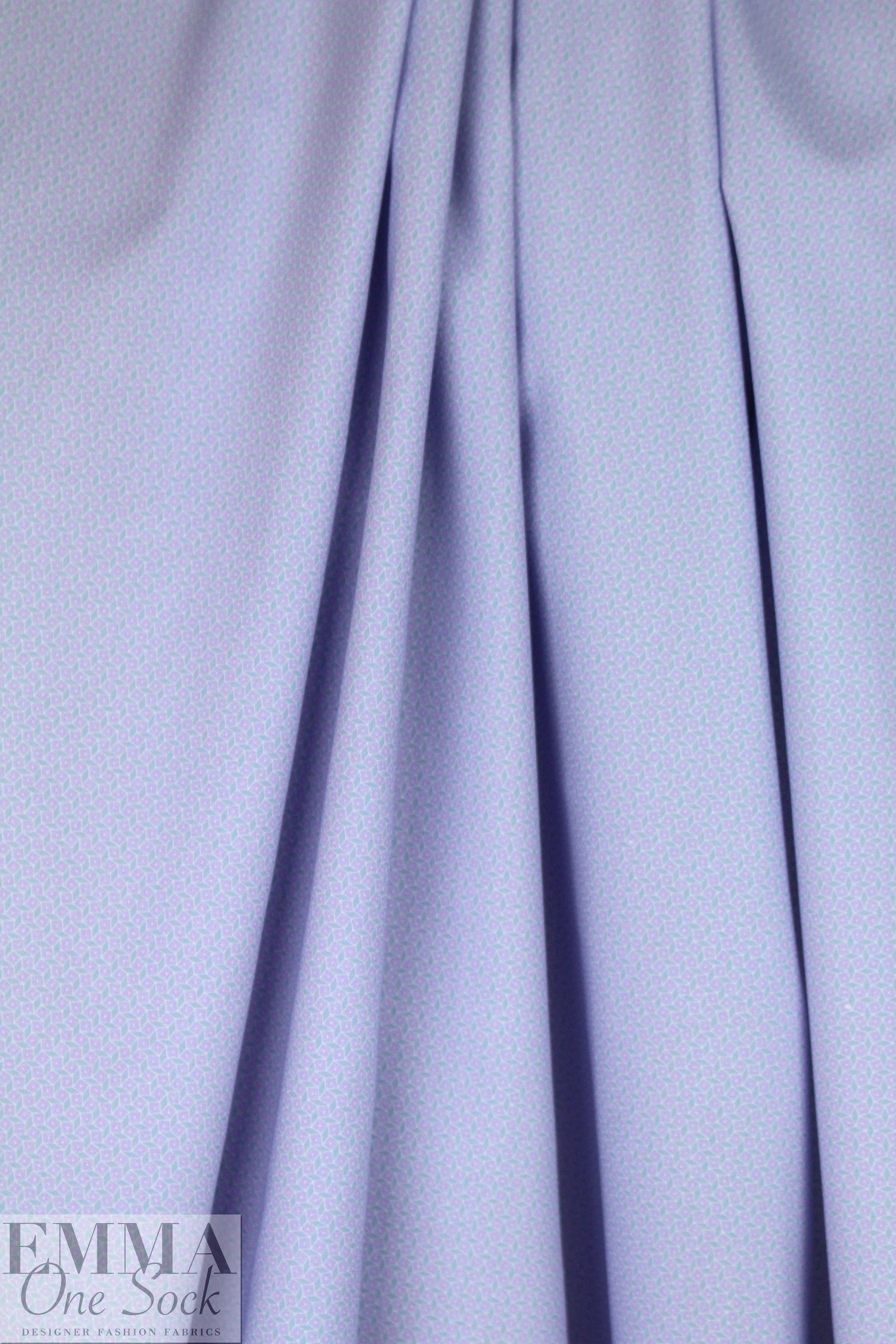Italian tessilation cotton shirting - lavender/chambray 2.25 yd