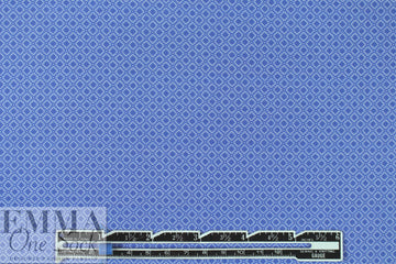 Italian 'deco diamond' cotton shirting - blues