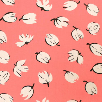 'blooms on pink' cotton dressweight woven