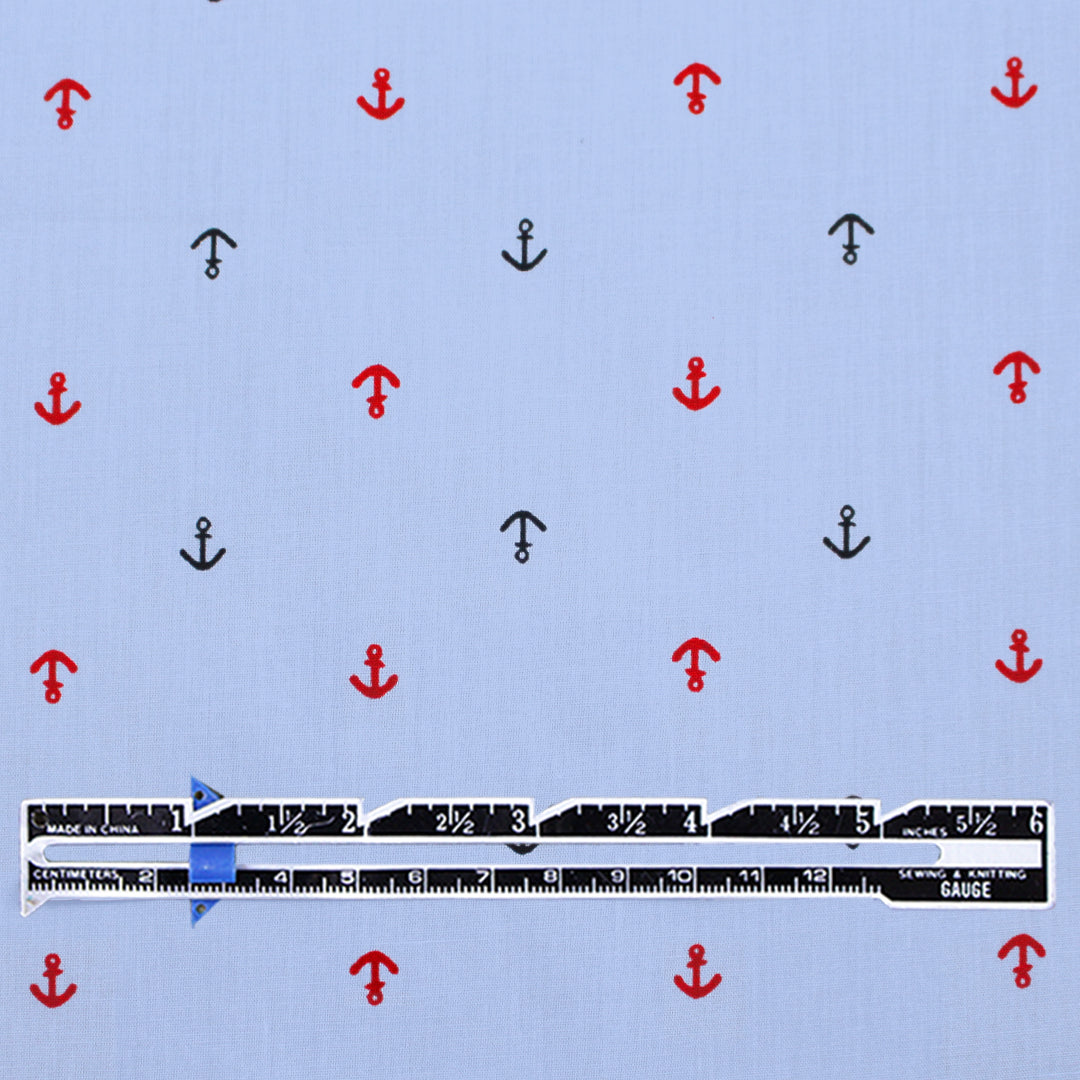 'petite anchors' printed cotton shirting 2 yd