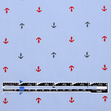 'petite anchors' printed cotton shirting 2 yd