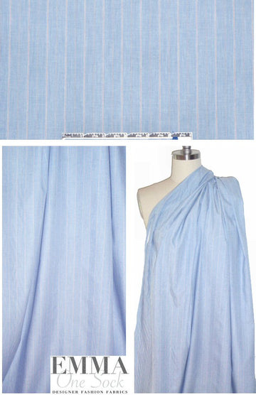 chambray stripe yarn-dyed cotton shirting 1.25 yds