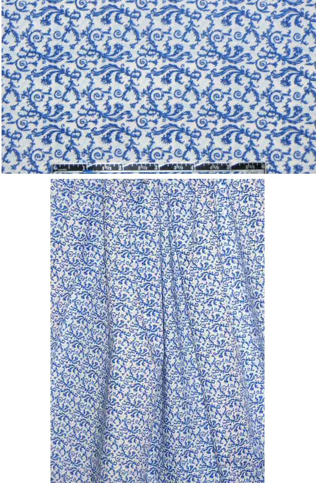 shades of blue garland swirl cotton/lycra shirting