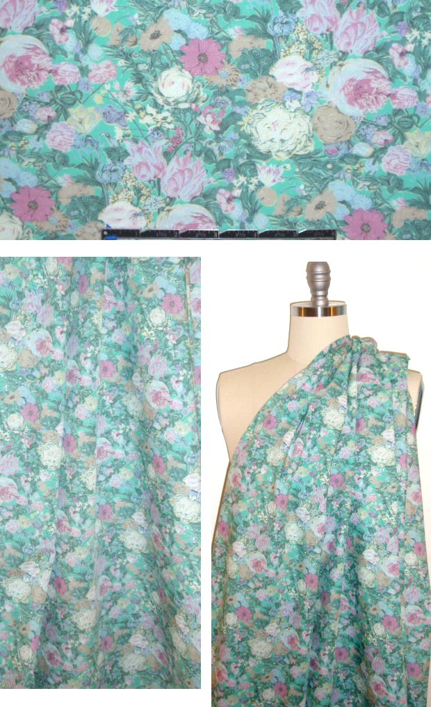 Italian mint/lilac Liberty-esque floral pima cotton