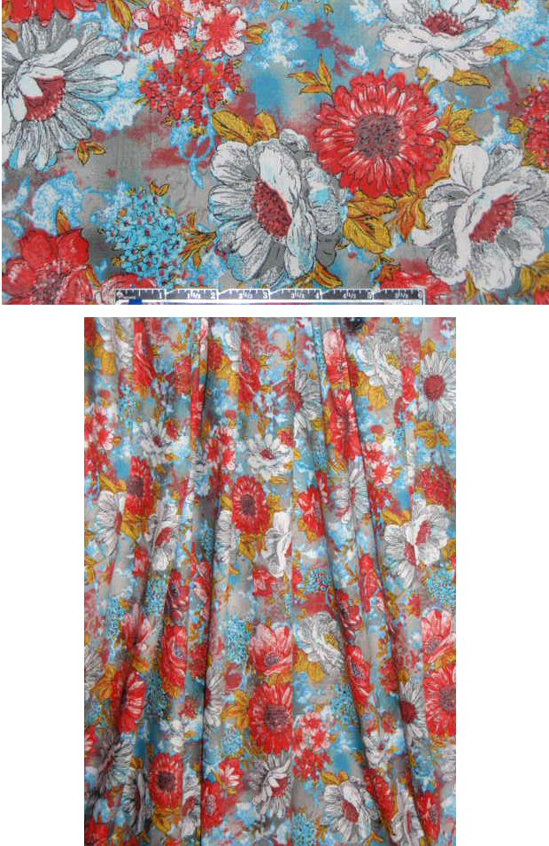 Italian supreme cotton shirting - coral red/sky floral