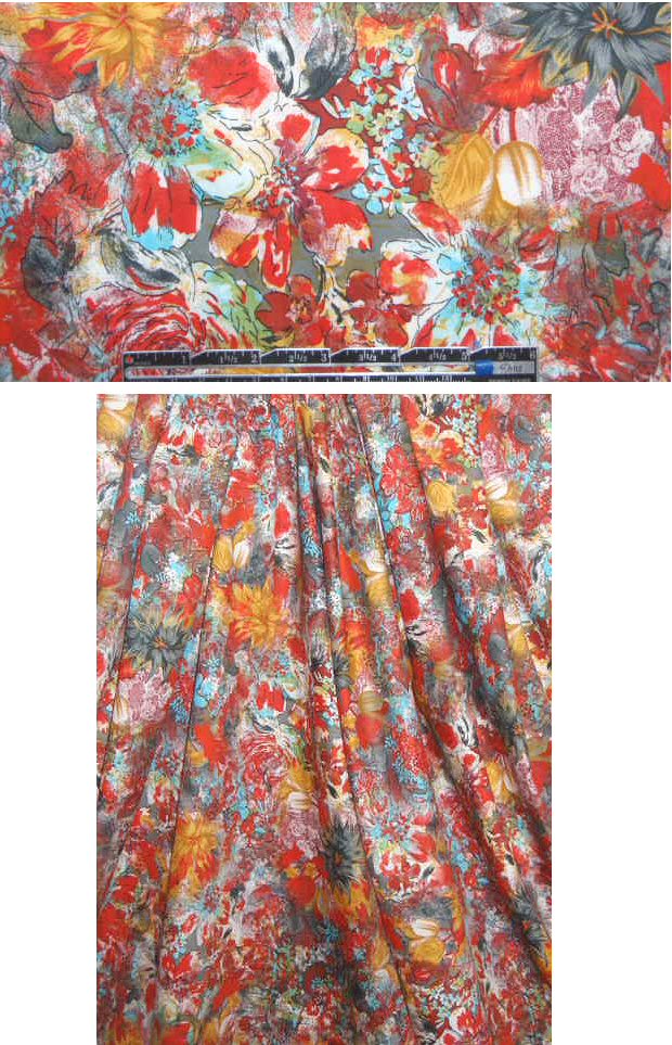 Italian supreme cotton shirting - poppy-red floral 1.66 yds