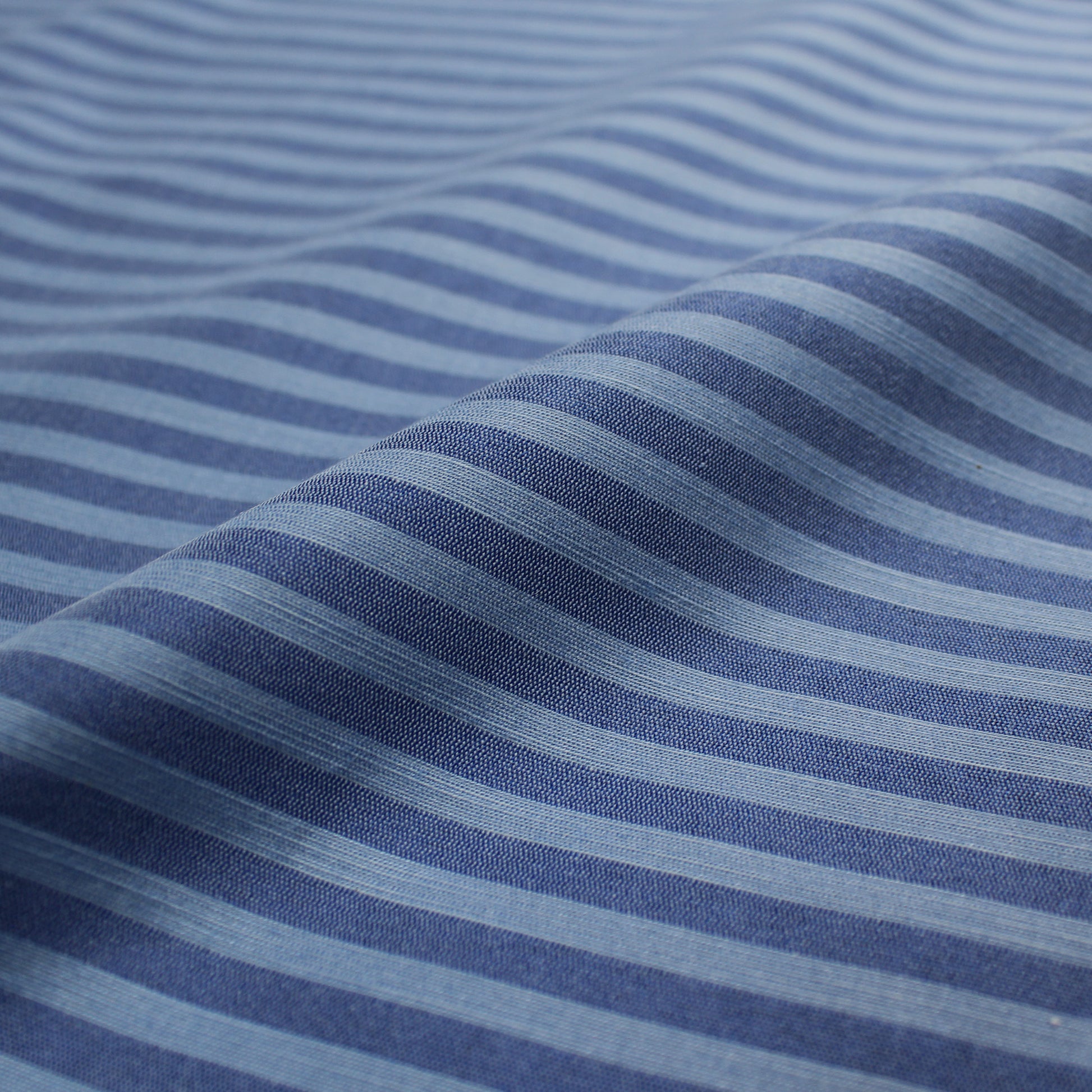 deadstock yarn-dye stripe viscose blend woven - sky/denim