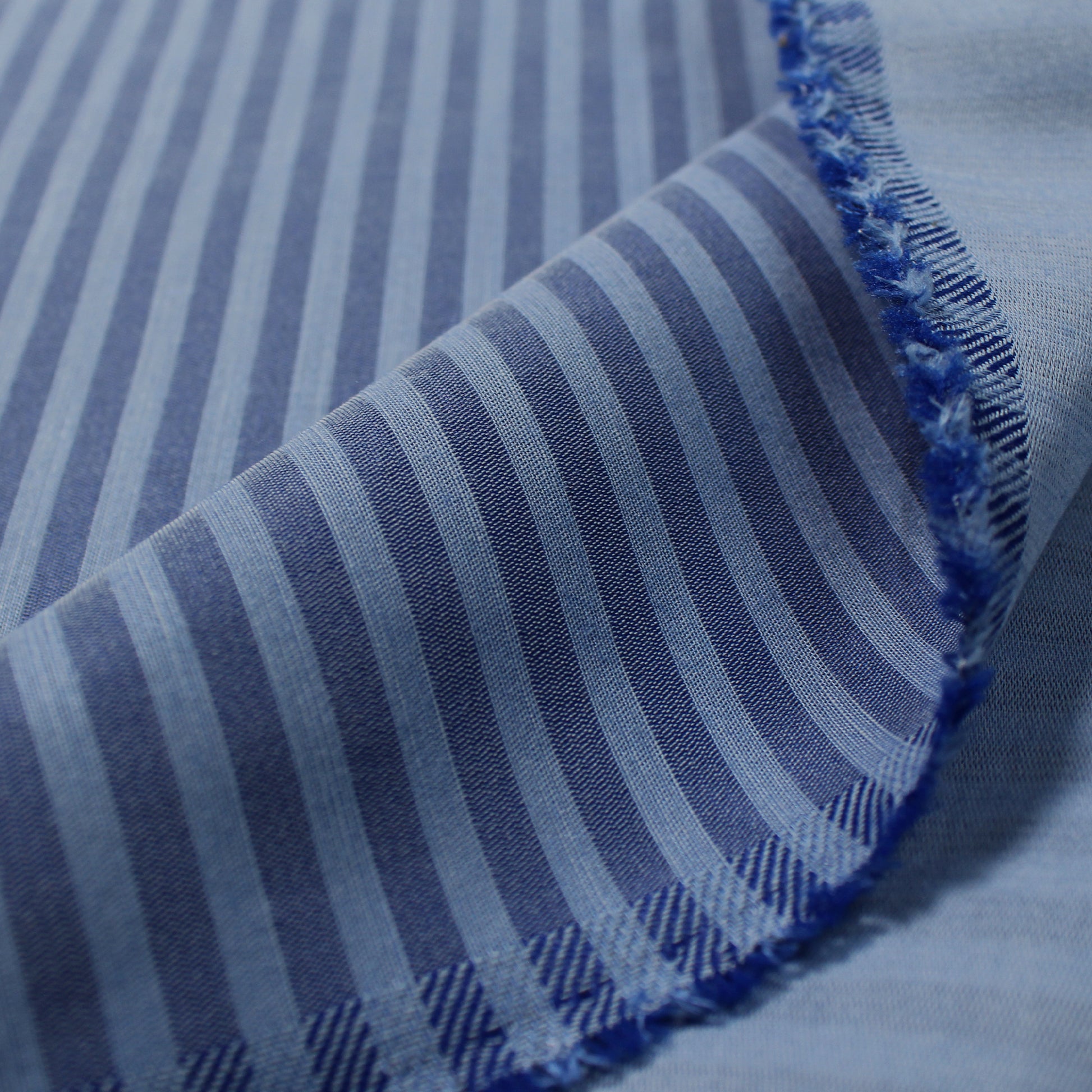 deadstock yarn-dye stripe viscose blend woven - sky/denim