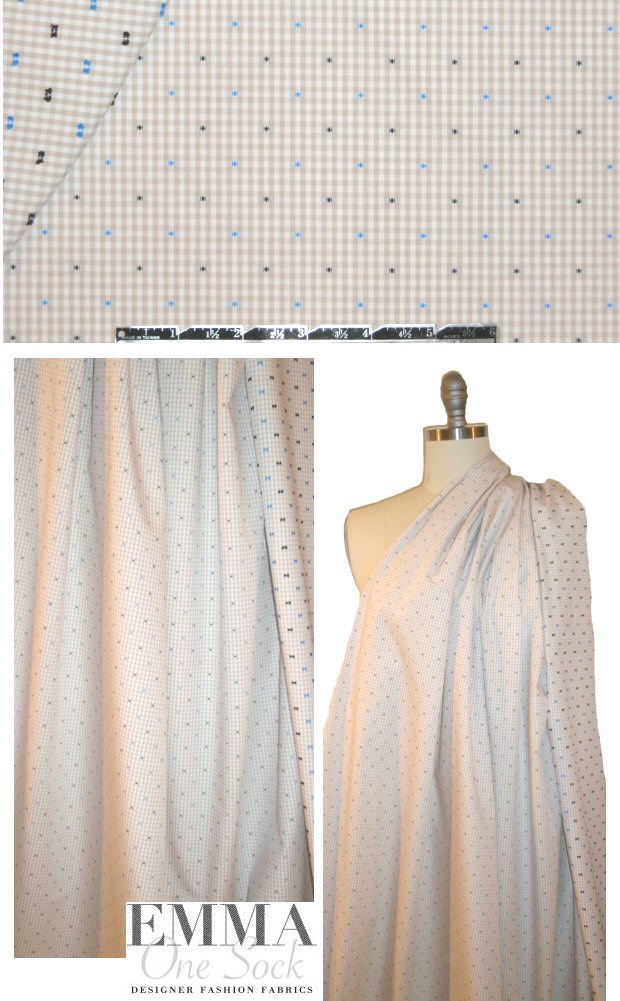 top quality cotton shirting - clip dot gingham 1.75 yd