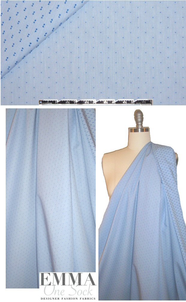 top quality cotton shirting - clip dot chambray