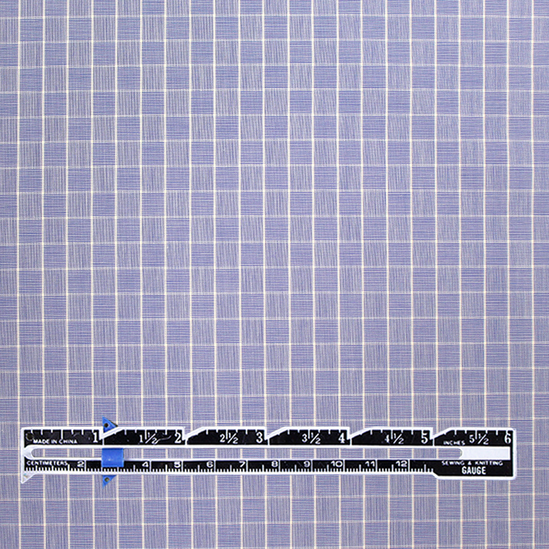 classic yarn-dyed check cotton shirting - blue/white 1.25 yds