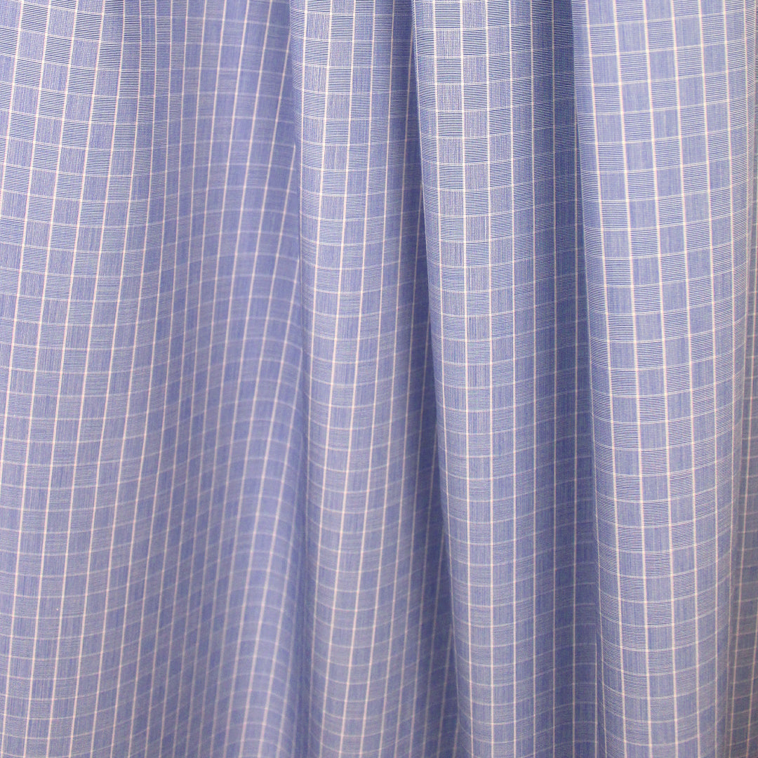 classic yarn-dyed check cotton shirting - blue/white 1.25 yds