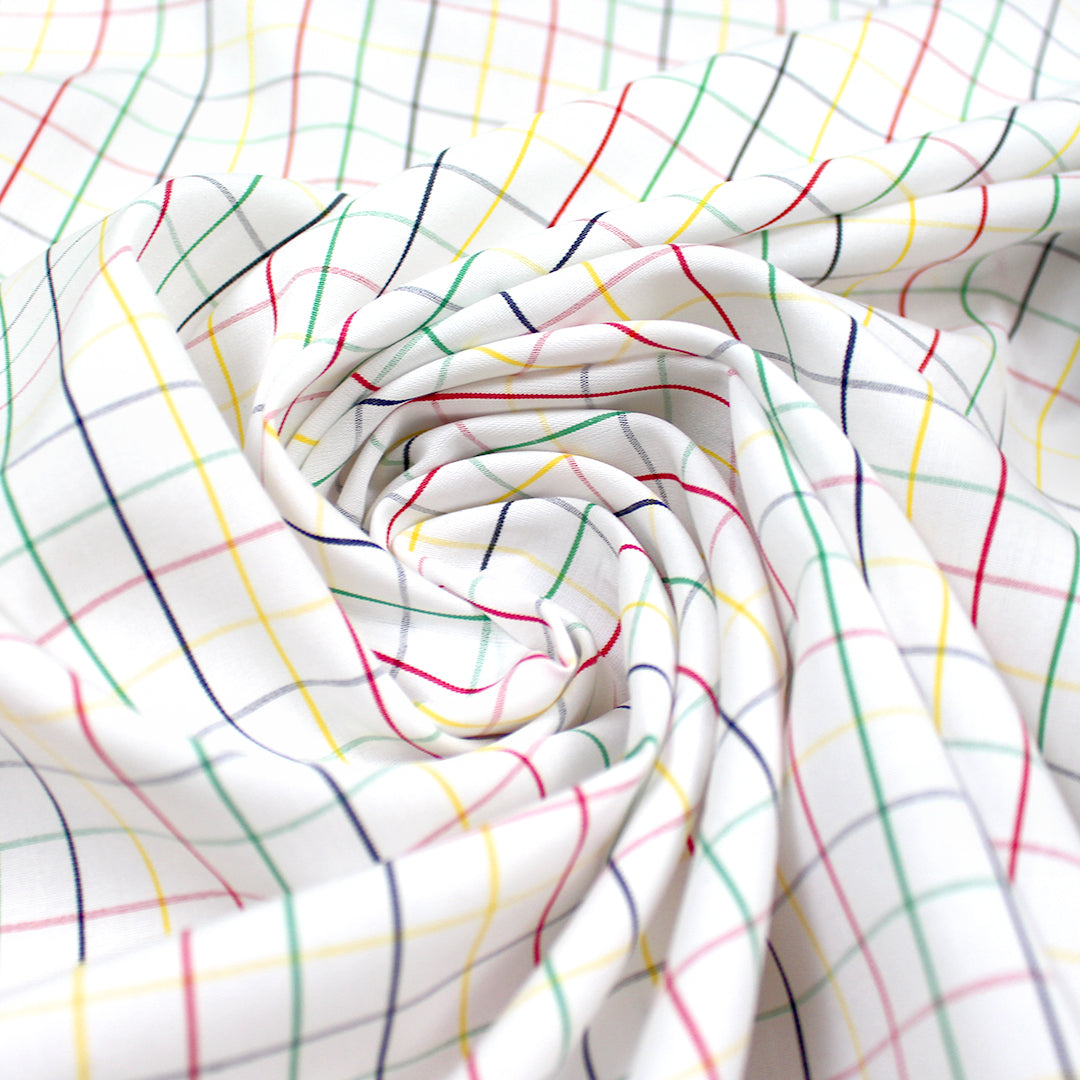 multi-color check cotton shirting 2.75 yds