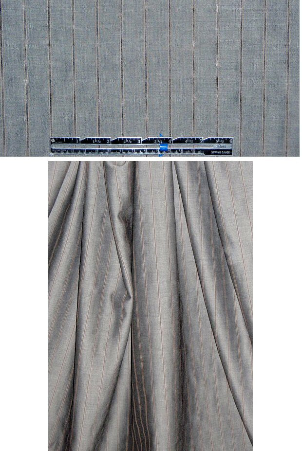 Anne K1ein dark gray visc/wool stripe shirting