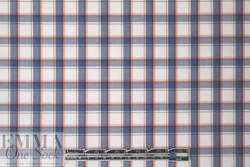 Br00ks Bros. yarn-dyed plaid cotton shirting - denim/blush