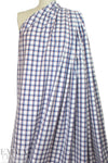Br00ks Bros. yarn-dyed plaid cotton shirting - denim/blush 1.875 yd