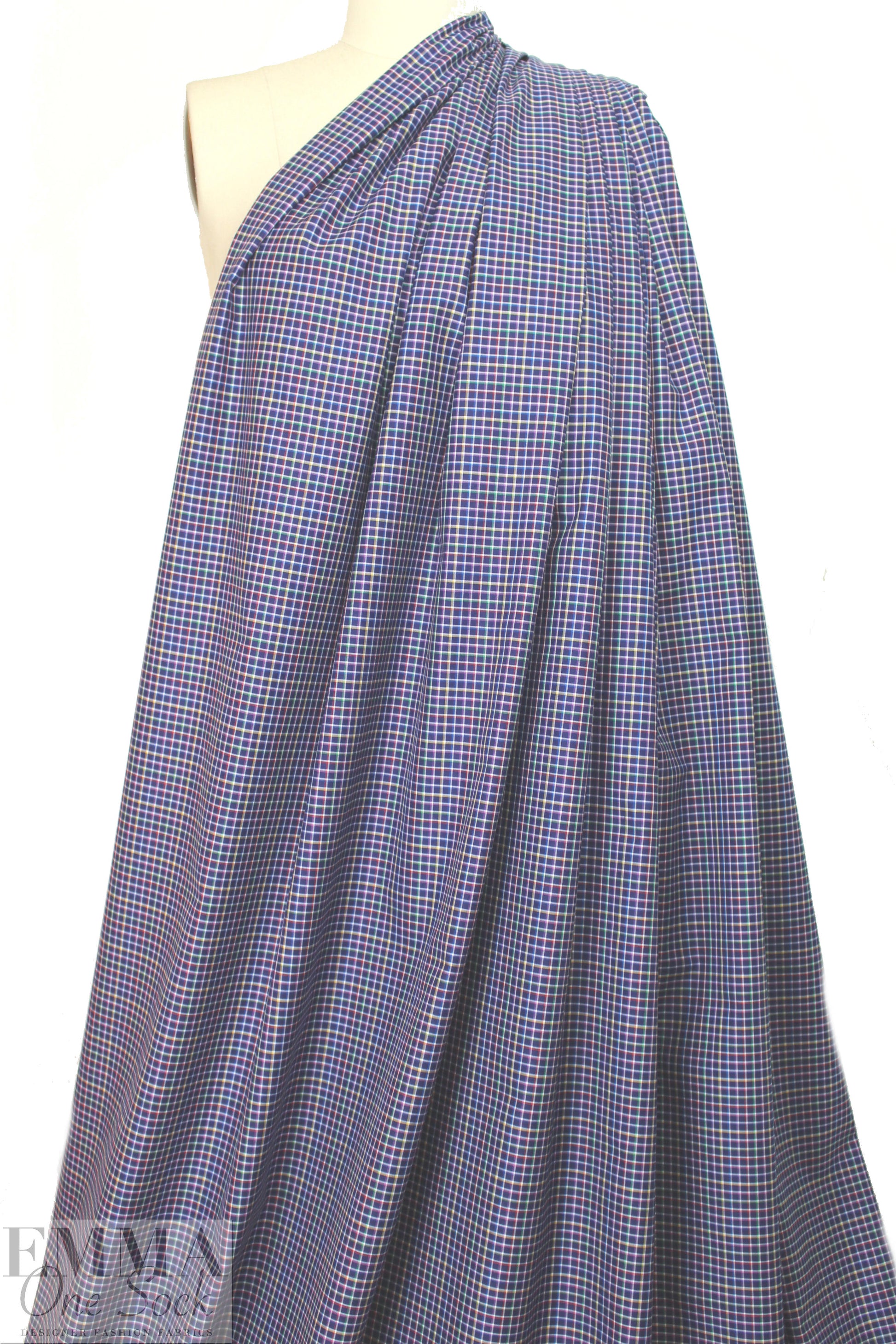 Br00ks Bros. yarn-dyed plaid cotton shirting - navy grid