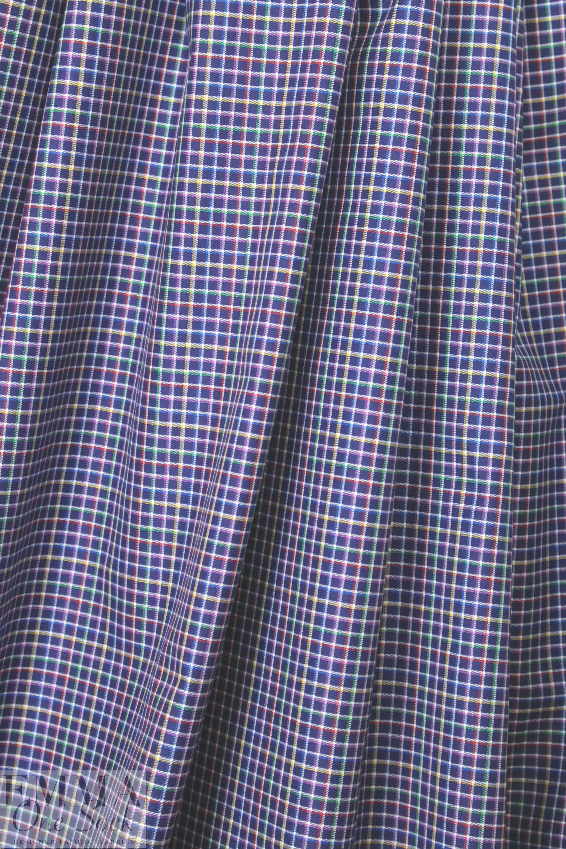 Br00ks Bros. yarn-dyed plaid cotton shirting - navy grid