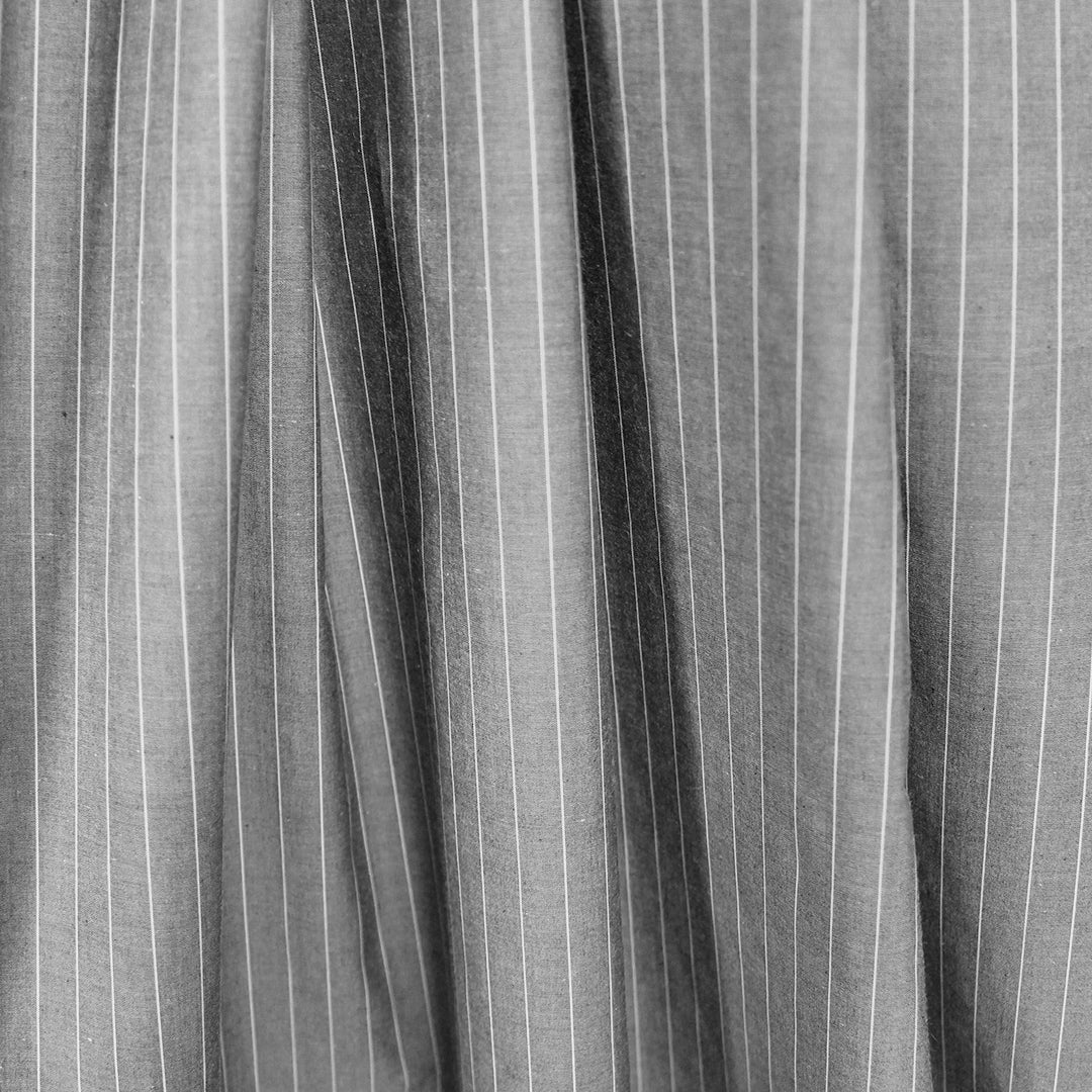 CA designer yarn-dye stripe cotton shirting - grey/white 1.66 yd