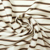 CA designer luxury stripe cotton sateen shirting - nutmeg/black/cream .5 yds
