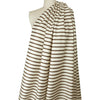 CA designer luxury stripe cotton sateen shirting - nutmeg/black/cream .5 yds