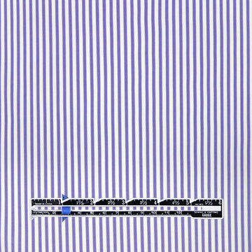 fine quality striped cotton stretch shirting - wisteria/white 1 yard